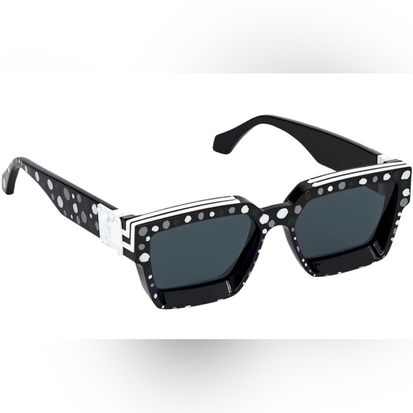 Millionaire Accessories - Yayoi Kusama1.1 Millionaire Sunglasses Black White Polka Dot Embossed Jacquard